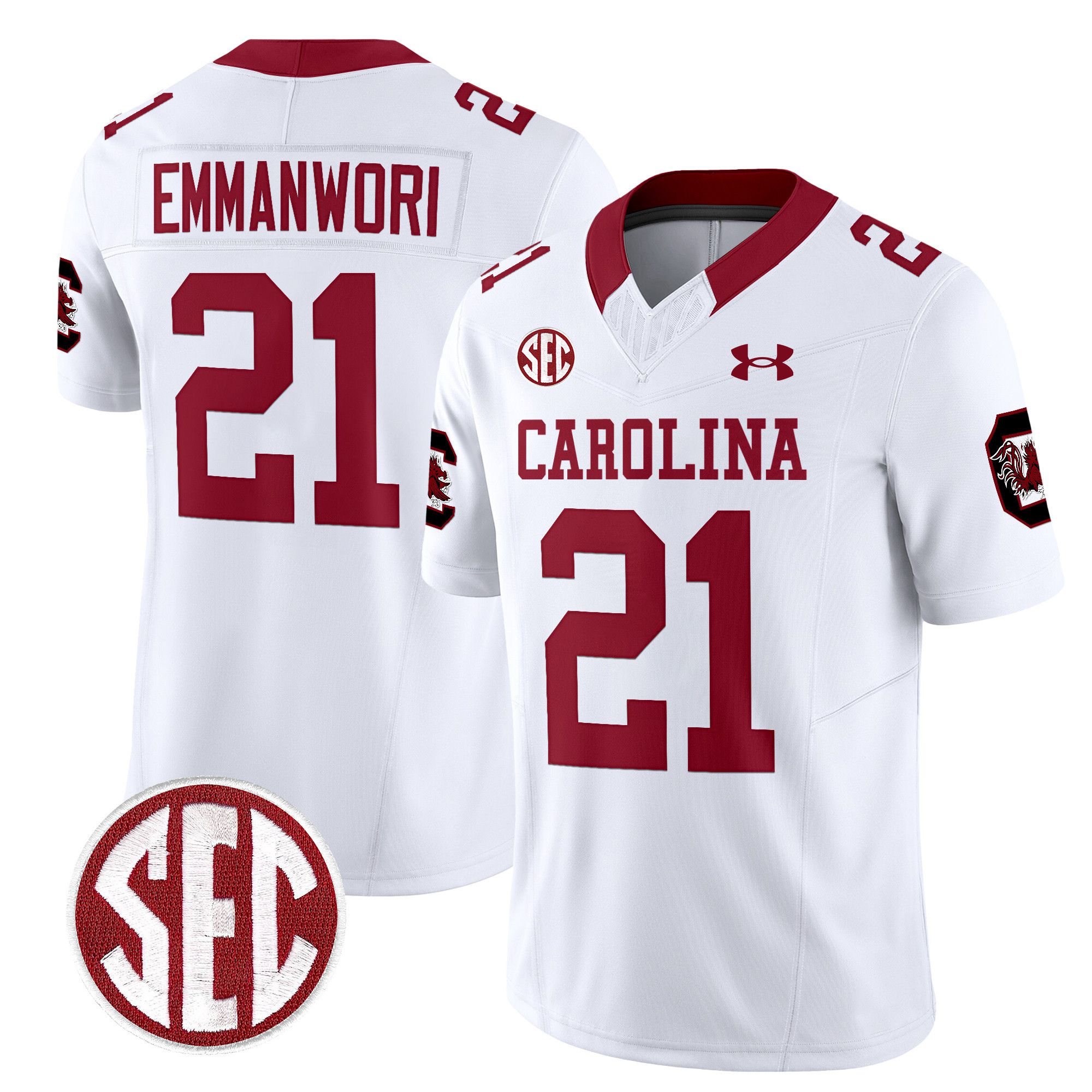 Men South Carolina Gamecocks #21 Emmanwori White 1980 Throwback Vapor Limited 2024 NCAA Jersey